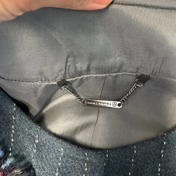 Trina Turk Tweed Jacket Multicolor Fringe Size 12 Career Chic Blazer Quiet Luxe - Picture 15 of 16